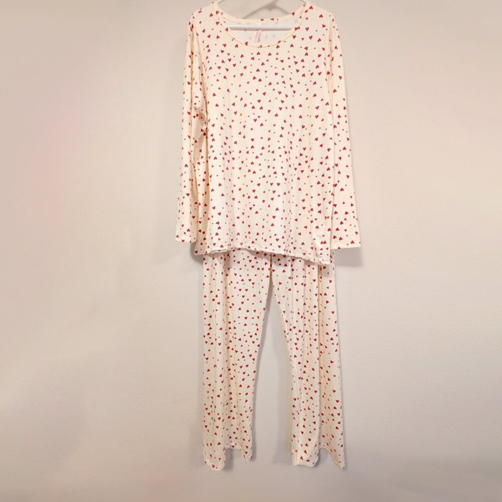Cozy Soft Women's Heart Pajamas, Lounge Set, Valentine's Day Gift, Size 3X